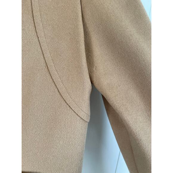 Betty Rose vintage tan wool coat long lined collared pockets chic buttons Med 10 - Picture 11 of 14